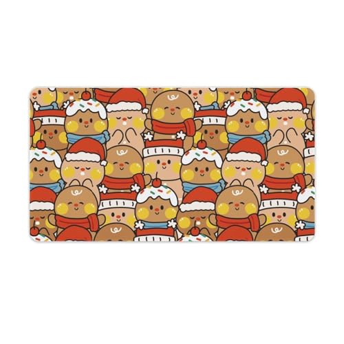 Großes Gaming-Mauspad, niedlicher Lebkuchen-Weihnachtsdruck, Schreibtischmatte, rutschfest, wasserdicht, Gummiunterseite, verlängerte lange Tastaturmatte, Schreibtischzubehör für Gaming, Büro und Großes Gaming-Mauspad, niedlicher Lebkuchen-Weihnachtsdruck, Schreibtischmatte, rutschfest, wasserdicht, Gummiunterseite, verlängerte lange Tastaturmatte, Schreibtischzubehör für Gaming, Büro und von Niapessel