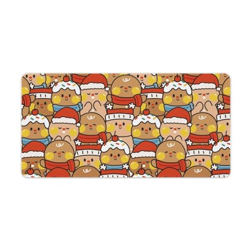 Großes Gaming-Mauspad, niedlicher Lebkuchen-Weihnachtsdruck, Schreibtischmatte, rutschfest, wasserdicht, Gummiunterseite, verlängerte lange Tastaturmatte, Schreibtischzubehör für Gaming, Büro und Großes Gaming-Mauspad, niedlicher Lebkuchen-Weihnachtsdruck, Schreibtischmatte, rutschfest, wasserdicht, Gummiunterseite, verlängerte lange Tastaturmatte, Schreibtischzubehör für Gaming, Büro und von Niapessel