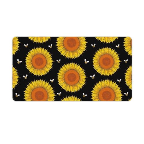 Großes Gaming-Mauspad, niedlicher Sonnenblumen- und Bienendruck, Schreibtischmatte, rutschfeste, wasserdichte Gummiunterseite, verlängerte lange Tastaturmatte, Schreibtischzubehör für Gaming, Büro und Großes Gaming-Mauspad, niedlicher Sonnenblumen- und Bienendruck, Schreibtischmatte, rutschfeste, wasserdichte Gummiunterseite, verlängerte lange Tastaturmatte, Schreibtischzubehör für Gaming, Büro und von Niapessel