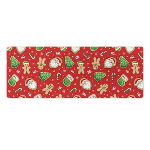 Großes Gaming-Mauspad, niedliches Cartoon-Weihnachtsmuster-Druck, Schreibtischmatte, rutschfeste wasserdichte Gummiunterseite, verlängerte lange Tastaturmatte, Schreibtischzubehör für Gaming, Büro und Großes Gaming-Mauspad, niedliches Cartoon-Weihnachtsmuster-Druck, Schreibtischmatte, rutschfeste wasserdichte Gummiunterseite, verlängerte lange Tastaturmatte, Schreibtischzubehör für Gaming, Büro und von Niapessel