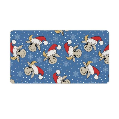 Großes Gaming-Mauspad, niedliches Kuh-, Wadengesicht, Weihnachtsmannmütze, Schreibtischmatte, rutschfeste wasserdichte Gummiunterseite, verlängerte lange Tastaturmatte, Schreibtischzubehör für Gaming Großes Gaming-Mauspad, niedliches Kuh-, Wadengesicht, Weihnachtsmannmütze, Schreibtischmatte, rutschfeste wasserdichte Gummiunterseite, verlängerte lange Tastaturmatte, Schreibtischzubehör für Gaming von Niapessel