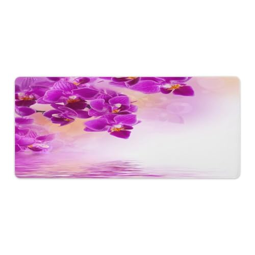 Großes Gaming-Mauspad, rosa Orchideen-Druck, Schreibtischmatte, rutschfeste wasserdichte Gummiunterseite, verlängerte lange Schreibtischunterlage, Tastaturmatte, Mauspads, Schreibtischzubehör für Großes Gaming-Mauspad, rosa Orchideen-Druck, Schreibtischmatte, rutschfeste wasserdichte Gummiunterseite, verlängerte lange Schreibtischunterlage, Tastaturmatte, Mauspads, Schreibtischzubehör für von Niapessel