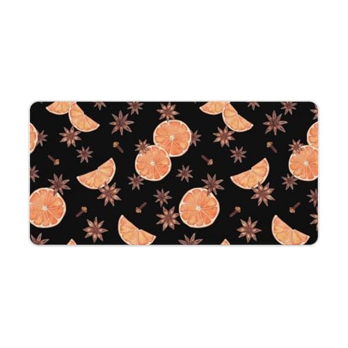 Großes Gaming-Mauspad, weihnachtliche Orangenscheiben, Gewürz-Druck, Schreibtischmatte, rutschfest, wasserdicht, Gummiunterseite, verlängerte lange Tastaturmatte, Schreibtischzubehör für Gaming, Büro Großes Gaming-Mauspad, weihnachtliche Orangenscheiben, Gewürz-Druck, Schreibtischmatte, rutschfest, wasserdicht, Gummiunterseite, verlängerte lange Tastaturmatte, Schreibtischzubehör für Gaming, Büro von Niapessel