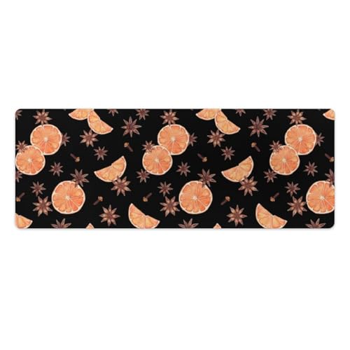Großes Gaming-Mauspad, weihnachtliche Orangenscheiben, Gewürz-Druck, Schreibtischmatte, rutschfest, wasserdicht, Gummiunterseite, verlängerte lange Tastaturmatte, Schreibtischzubehör für Gaming, Büro Großes Gaming-Mauspad, weihnachtliche Orangenscheiben, Gewürz-Druck, Schreibtischmatte, rutschfest, wasserdicht, Gummiunterseite, verlängerte lange Tastaturmatte, Schreibtischzubehör für Gaming, Büro von Niapessel