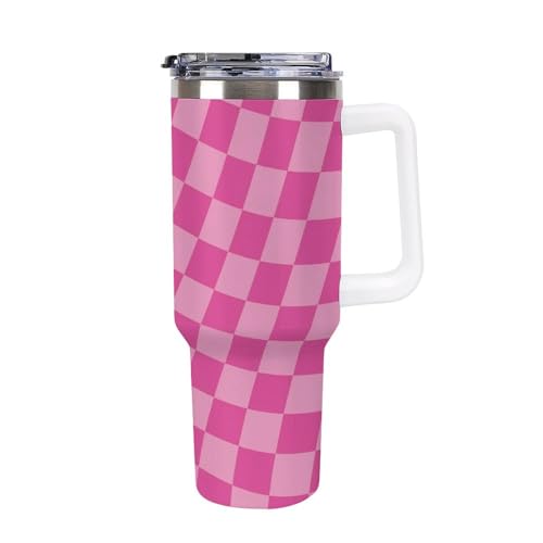 Niapessel Auslaufsicherer Trinkbecher, isolierte Wasserflaschen mit Strohhalm, Retro-Wellen, psychedelisches Schachbrett, isolierter Becher mit Griff, 1,2 l, Edelstahlflasche für Schule, Reisen, Auto, Niapessel Auslaufsicherer Trinkbecher, isolierte Wasserflaschen mit Strohhalm, Retro-Wellen, psychedelisches Schachbrett, isolierter Becher mit Griff, 1,2 l, Edelstahlflasche für Schule, Reisen, Auto, von Niapessel