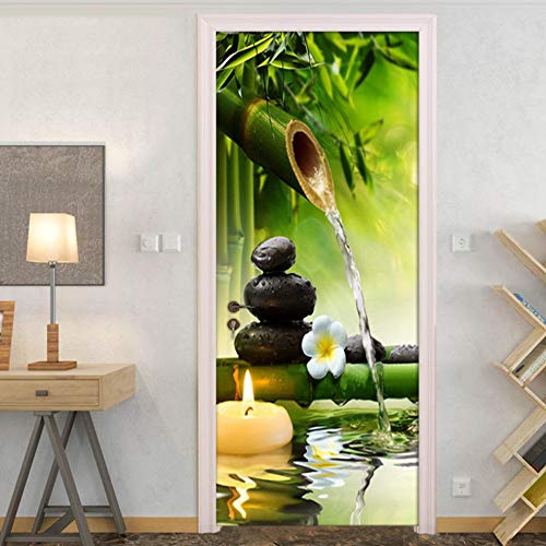 Türtapete Selbstklebend 3D TürPoster Zen Wandaufkleber PVC Wasserdichte Fototapete Türfolie für Wohnzimmer Schlafzimmer Dekoration Wandtattoo 77x200 cm von Niazhy