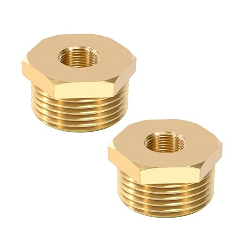 Reduzierung, 2 Stück 3/4" Innengewinde x 1/8" Außengewinde Rohrverschraubung mit Messinggewinde, Sechskantbuchse aus Messing für Wasserleitung, Luft, Öl von Niboken