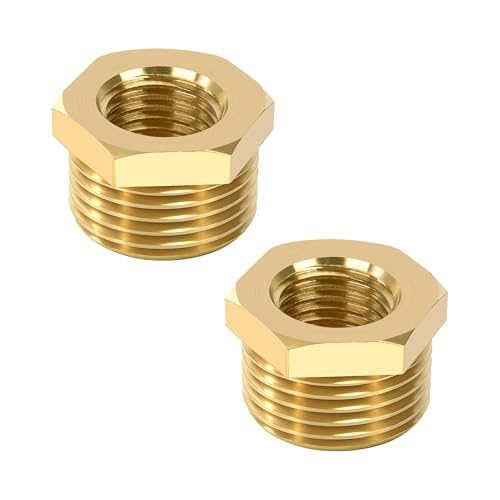 Reduzierung, 2 Stück 3/8" Innengewinde x 1/8" Außengewinde Rohrverschraubung mit Messinggewinde, Sechskantbuchse aus Messing für Wasserleitung, Luft, Öl von Niboken