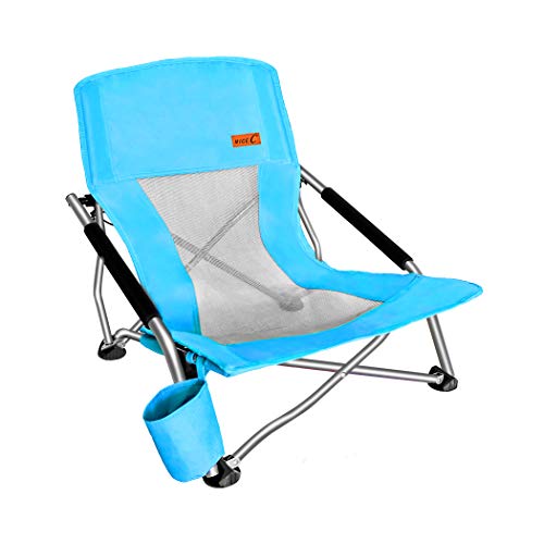 Nice C Camping am niedrigen Strand Klappstuhl, Ultralight Backpacking Stuhl mit Becherhalter & Tragetasche Kompakt & Hochleistungs im Freien, Camping (1 of blau) von Nice C