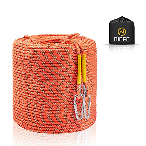Nice C Kletterseil, Seil, Seil mit Karabiner, Statisches Kletterseil, Fluchtseil, Kletterausrüstung 10 mm, 32 Fuß/64 Fuß/96 Fuß/160 Fuß/230 Fuß/500 Fuß/985 Fuß/1000 Fuß mit Tragetasche (50 m/160 Fuß) Nice C Kletterseil, Seil, Seil mit Karabiner, Statisches Kletterseil, Fluchtseil, Kletterausrüstung 10 mm, 32 Fuß/64 Fuß/96 Fuß/160 Fuß/230 Fuß/500 Fuß/985 Fuß/1000 Fuß mit Tragetasche (50 m/160 Fuß) von Nice C