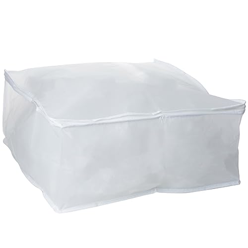 Aufbewahrungstasche, Unterbettkommode, Aufbewahrungsbox für Bettdecken, Kleidung, Unterbett, Kleiderschrank Transparent (60x45x30 cm, Weiß) von Nice Life