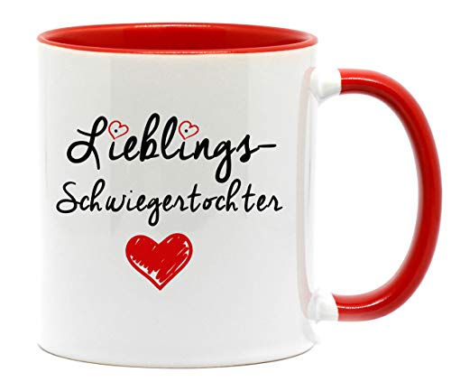 Nice-Presents-de Tasse Lieblings Schwiegertochter in hochwertiger Qualität. Die schönste Art wenn Man etwas zu Sagen hat. EIN tolles Geschenk für die Schwiegertochter. (Rot) von Nice-Presents-de