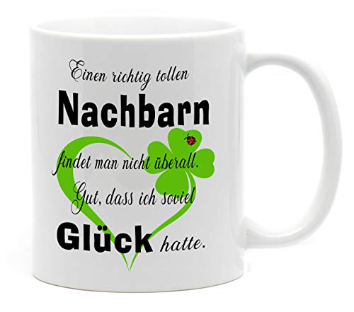 Nice-Presents-de Tasse Toller Nachbar Tasse mit Herz zu jedem Anlass für eine Gute Nachbarschaft. Da freut Sich Jede Freun, Nachbarin, oder Kollegin (Weiß) von Nice-Presents-de