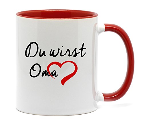 Du wirst OMA Tasse in hochwertiger Qualität, beidseitig bedruckt. Die schönste Art wenn man etwas zu sagen hat. Ein tolles Geschenk für die künftige OMA (Rot) von Nice-Presents