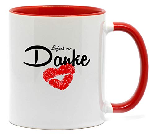 Einfach nur Danke. Eine Tasse für jede Gelegenheit um danke zu sagen. Im Beruf, unter Freunden oder in der Familie ein tolles Geschenk. Beidseitig bedruckt und Spülmaschinengeeignet. (A-Rot) von Nice-Presents