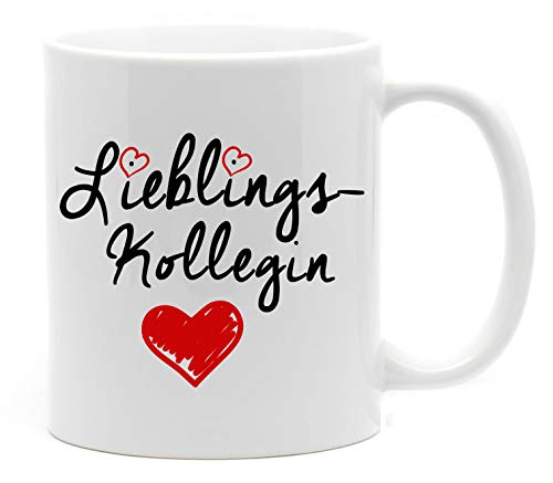 "Lieblingskollegin" Tasse in hochwertiger Qualität, beidseitig bedruckt. Für die beste Kollegin in jedem Büro. Da freut sich jede Kollegin, Chefin oder Freundin bei der Arbeit drauf. (Weiß) von Nice-Presents