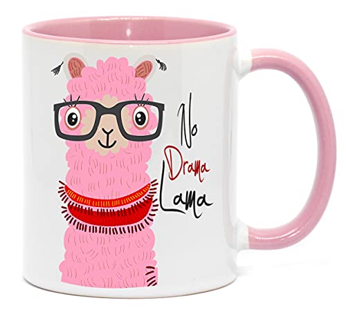 No drama Lama. Die Tasse für den Alpaka - Fan. Ein witziges Geschenk zu jedem Anlass. (Rosa) von Nice-Presents