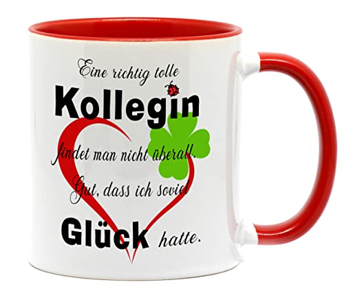 Tasse - Eine so Tolle Kollegin - als ICH Version, in hochwertiger Qualität. Für die Lieblingskollegin zum Abschied, oder einfach mal so im Büro. Ein nettes Danke am Arbeitsplatz. (Rot - Version ICH) von Nice-Presents