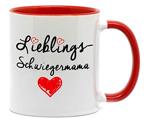 Tasse " Lieblings Schwiegermama " Tasse in hochwertiger Qualität, beidseitig bedruckt. Die schönste Art wenn man etwas zu sagen hat. Ein tolles Geschenk für die Schwiegermutter z.B. als Dankeschön. von Nice-Presents