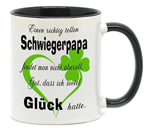 Tasse - Toller Schwiegerpapa - in hochwertiger Qualität, beidseitig bedruckt. Die schöne Art, wenn man etwas zu sagen hat. Ein tolles Geschenk für den Schwiegervater z.B. als Dankeschön. (Schwarz) von Nice-Presents