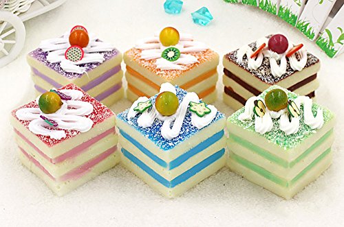 SOUSURER 6 Farbe Realistisch Künstliche Kuchen Gemischt Falsche Torte Modell Inszenierung gerät Nach Hause Handwerk Fotografie Requisiten Falsche Platz Kuchen von Nice purchase