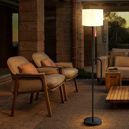 NiceBuy Solar Stehlampe Outdoor Garten Dimmbar Akku Stehlampe Aufladbar USB,LED Stehlampe Kabellos,HöHenverstellbar Stehleuchte,Wasserdicht IP44 FüR Terrasse DraußEn von NiceBuy