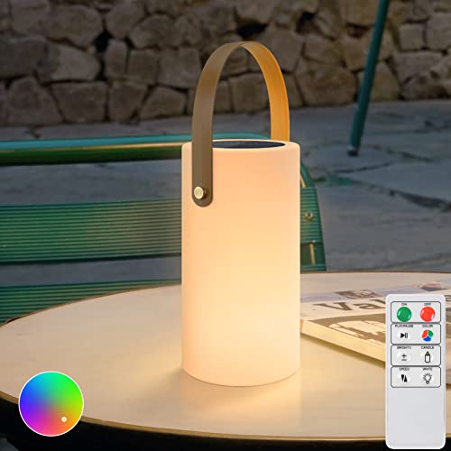 Solar Tischleuchte Outdoor Wasserdicht IP44 LED Tischlampe Kabellos USB Aufladbar Dimmbar 8 Farben RGB Mit Fernbedienung,Tischlampe Akku Schwarz FüR Tisch Garten Camping von NiceBuy