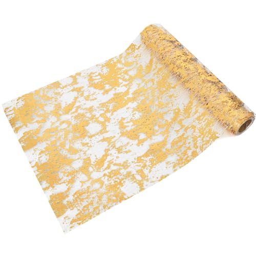 28 cm x 5 m Glänzend Gold Tischdecken Polyester Tischläufer Glitzer Tüll Outdoor Tischband Tischdeko Tischdecke Tischläufer Tischdeko von NiceLand