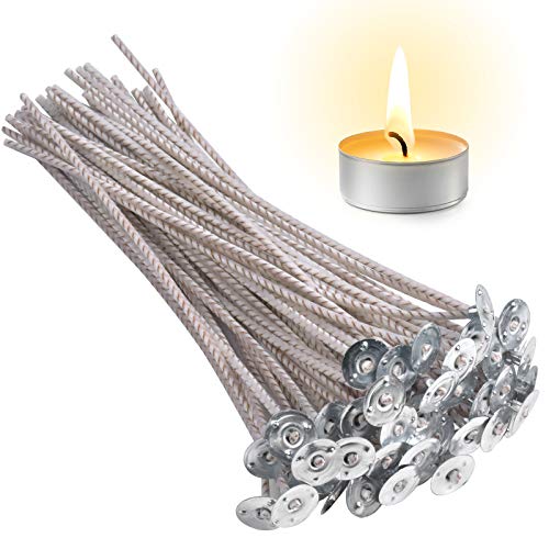 50 Stück Kerzendochte zur Herstellung von Kerzen 15cm Flachdocht Docht für Kerzen Gießen Gewachst Kerze Dochte Candle Wick von NiceLand