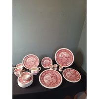 Ergänzungsteile Villeroy & Boch Rusticana in Rot Mit Rotem Und Grünen Stempel. Frühstücksteller, Untertassen, Teller, Eierbecher, Milchkännc von NiceOffice