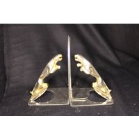 Paar Coole Buchstützen in Form Der Jaguar Kühlerfigur, Aus Metall Paar Coole Buchstützen in Form Der Jaguar Kühlerfigur, Aus Metall von NiceOffice