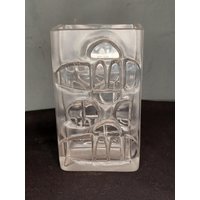 Pop Art Vase Design Peill & Putzler, Blockglas, Horst Tuselmann Mcm 1970 Glas Signiert Gemarkt von NiceOffice
