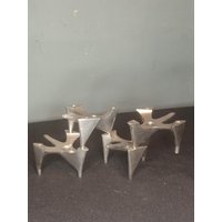 Vintage Modulare Deutsche „Vogelflug" Kerzenhalter Von Hammonia Motard. Aus Verchromtem Metall. 4Er-Set von NiceOffice