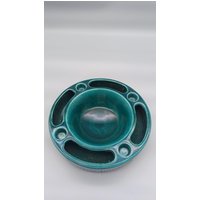 West Germany 1914/20 Adventsschale, Steckschale Aus Keramik, Kerzenhalter Für 4 Kerzen 20cm Durchm. German Pottery Vintage 60Er Jahre von NiceOffice