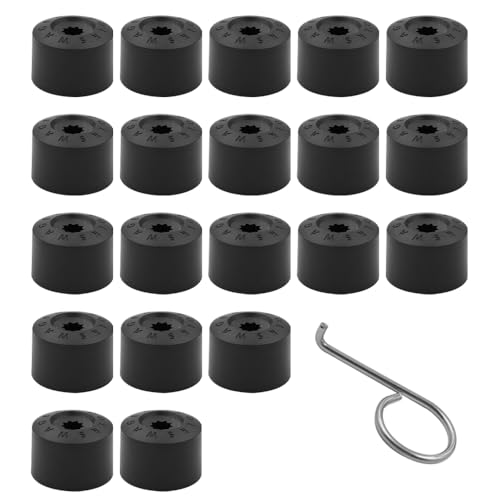 Nicear 20 StüCk 17 Mm Radschraubenkappen Mit Demontagewerkzeug Universal-Sechskantschraubenkappen FüR Alle Vw Golf- Und Andere Autos Diebstahlschutz Langlebige Radmutterkappen (Schwarz) von Nicear