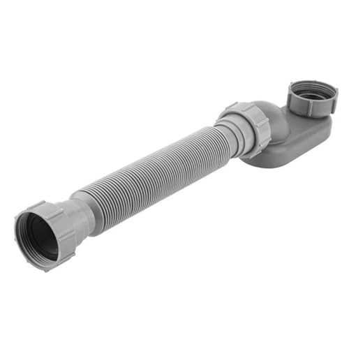 Nicear Flacher 1,5-Zoll-P-Winkel, Flexibler Wannen-Duschablauf Graues Stand-Up-Wannenablaufset UltradüNnes Ablaufsystem FüR Badezimmer-Duschwannen (41,9 X 8,1 X 7,3 Cm) von Nicear
