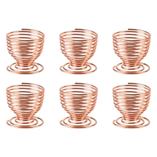 Nicear Roségold Eierbecher Eierbecher Aus Gebürstetem Stahldraht Spiralfeder Roségold Küchenaccessoires Leichtes Modernes Chrom Design von Nicear