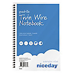 Niceday Notebook DIN A5 Kariert Spiralbindung Papier Softcover Blau Nicht perforiert 100 Seiten 5 Stück à 50 Blatt von Niceday