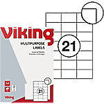 Niceday Multifunktionsetiketten Selbstklebend 70 x 42,3 mm Weiß 100 Blatt mit 21 Etiketten von Niceday