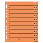 Niceday 1 bis 10 Trennblätter Recycelt 100% DIN A4 Überbreite Orange 10-teilig Pappkarton Rechteckig 11 Löcher 100 Stück von Niceday