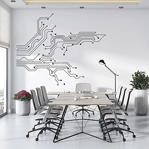 Circuit Board Wand Aufkleber Vinyl Aufkleber Für Technologie Computer-Software-Science-Office Gamer Room Decor Wandbilder55x68cm von NiceeemanN