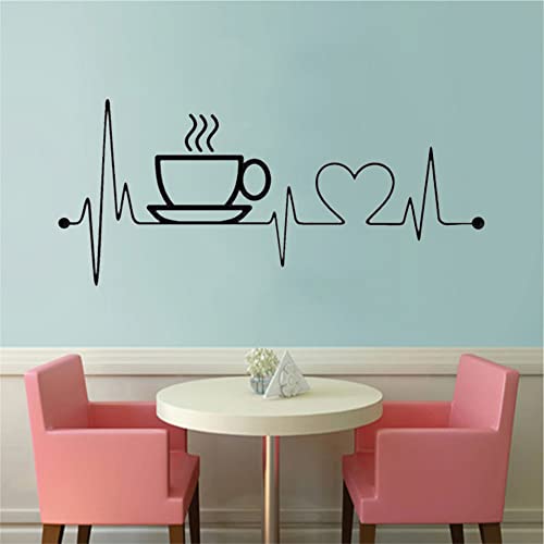 Kaffee Tasse Wand Aufkleber Für Kaffee Shop Küche Home Dekoration Aufkleber Abnehmbare Vinyl Wandbilder Tapete D 55x127CM von NiceeemanN