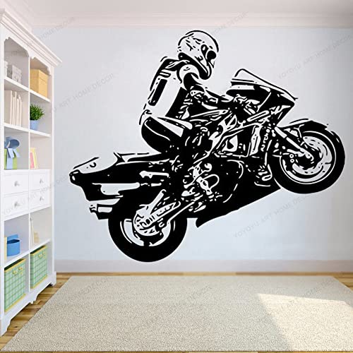 Motorcross-Freestyle Wandtattoo Motorrad-Vinyl-Wand-Aufkleber-Motorräder-Wand-Dekor Sport Jungen Zimmer Kunst Wandbild42X50CM von NiceeemanN
