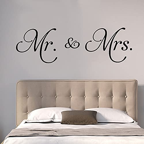 Mr Mrs Wandtattoo Wohnzimmer Abnehmbare Dekoration Minimalismus Vinyl Schlafzimmer Decke Kleiderschrank Wandaufkleber Art Home Decor 57x17cm von NiceeemanN