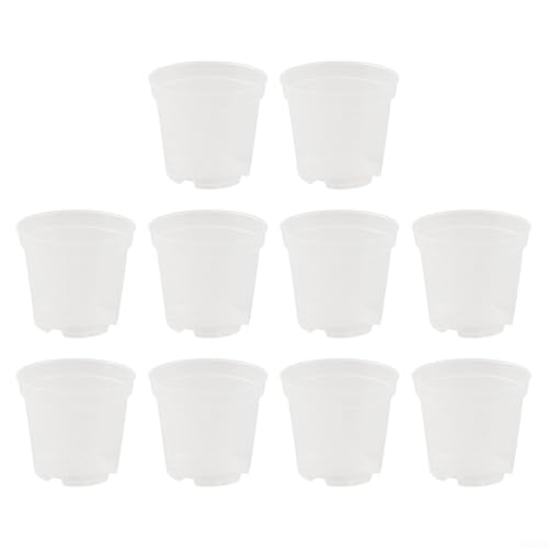 10 transparente Kunststoff-Töpfe mit Drainagelöchern, perfekt für die Pflege gesunder Pflanzen im Innen- und Außenbereich (10,2 cm) von Niceminiwall