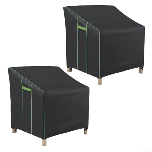 2er Set 210D Oxford Gewebe Abdeckung für Terrassenmöbel Schutz Abdeckung für Wind und Regen (81 x 94 x 71/91 cm) von Niceminiwall