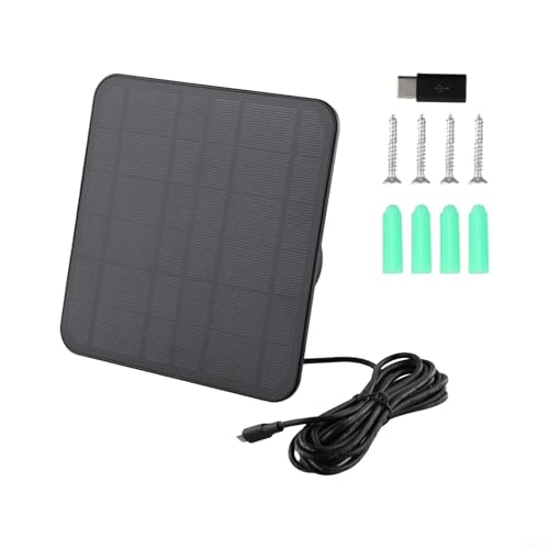 5 W Solarpanel für Ring-Türklingel, umfassendes Ladeset mit Sicherheitsfunktionen (schwarz) von Niceminiwall