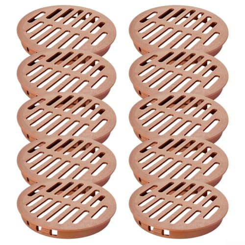 80 mm atmungsaktives Lüftungsnetz, PP-Kunststoff, Luftstromabdeckung für Kleiderschränke, Schuhschränke und TV-Einheiten, verhindert Feuchtigkeitsbildung, 10 Stück (braun) von Niceminiwall