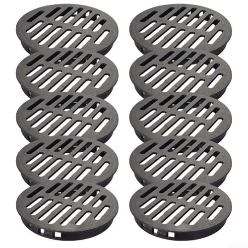 80 mm atmungsaktives Lüftungsnetz, PP-Kunststoff, Luftstromabdeckung für Kleiderschränke, Schuhschränke und TV-Einheiten, verhindert Feuchtigkeitsbildung, 10 Stück (schwarz) von Niceminiwall