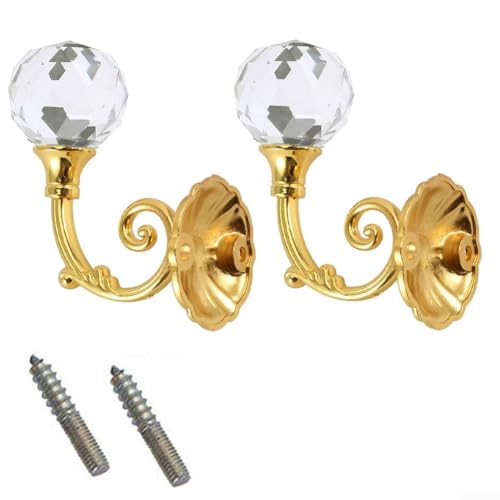 Artistic Vorhang-Raffhalter mit Strasssteinen für Wände und Türen, goldfarben, 2 Stück von Niceminiwall